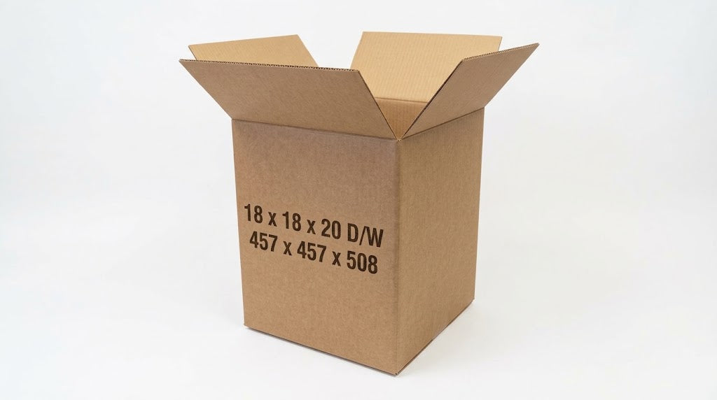 Premium 200gsm XL Cardboard Box — 18″× 18″× 20″ Heavy Duty Double‑Wall